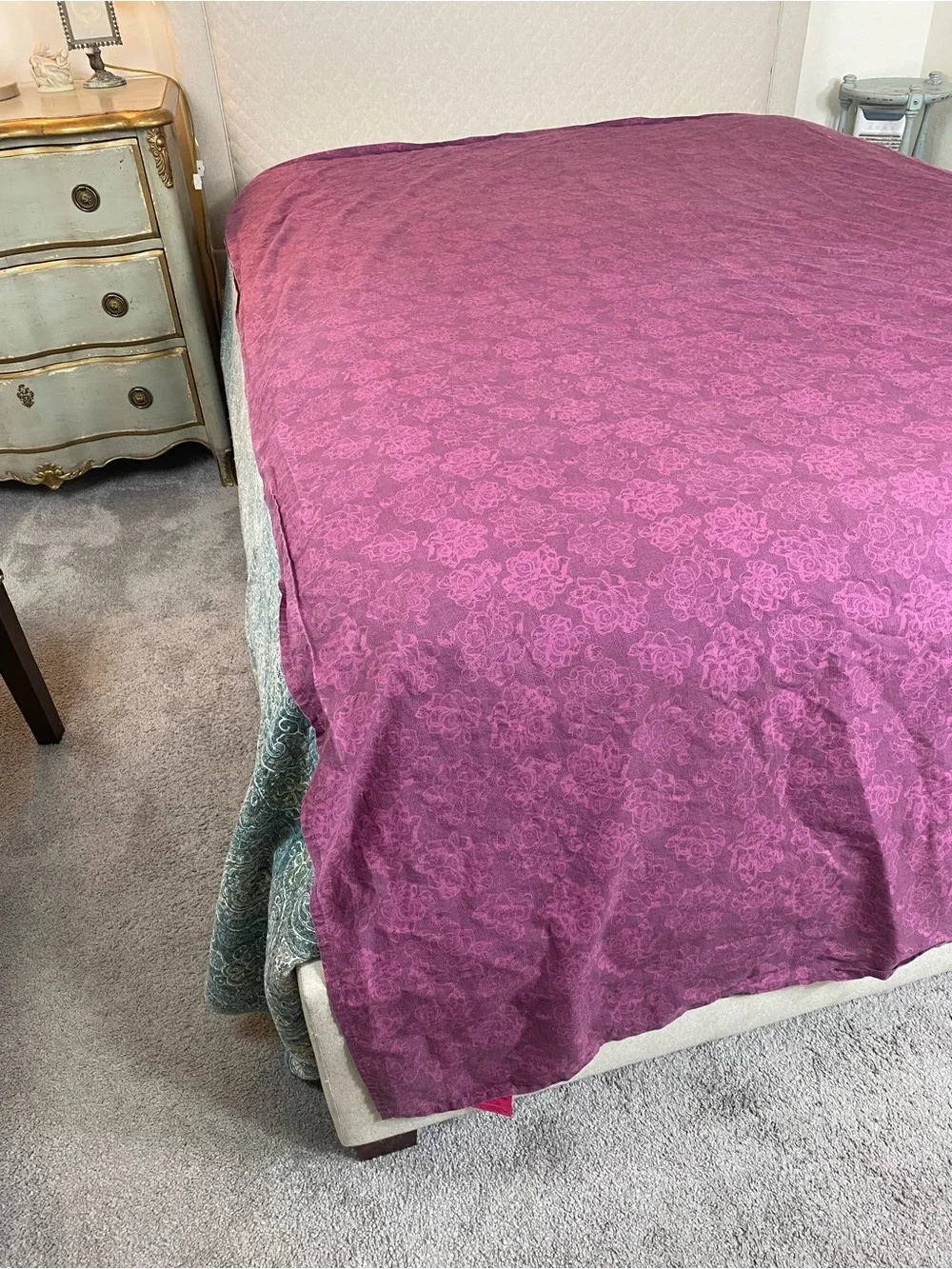 Betsey Johnson Plum Rose twin flat sheet